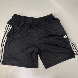 Adidas Men's Shorts Size 2XL Elastic Waist 3 stripes Black Athletic Shorts